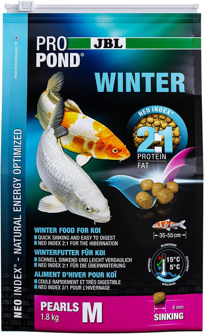 JBL Winterfutter für Koi, Sinkende Futterperlen, Saisonfutter, ProPond Winter, Grösse M, 1,8 kg 1.8