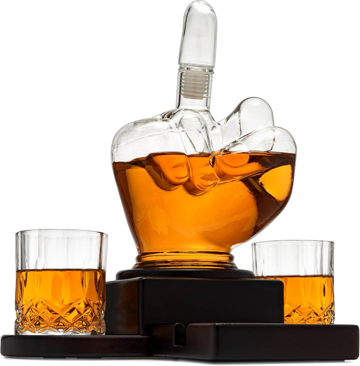 Middle Finger Decanter Funny Gift, Novelty Whiskey Decanter or use as Wine Decanter. Middle Finger G