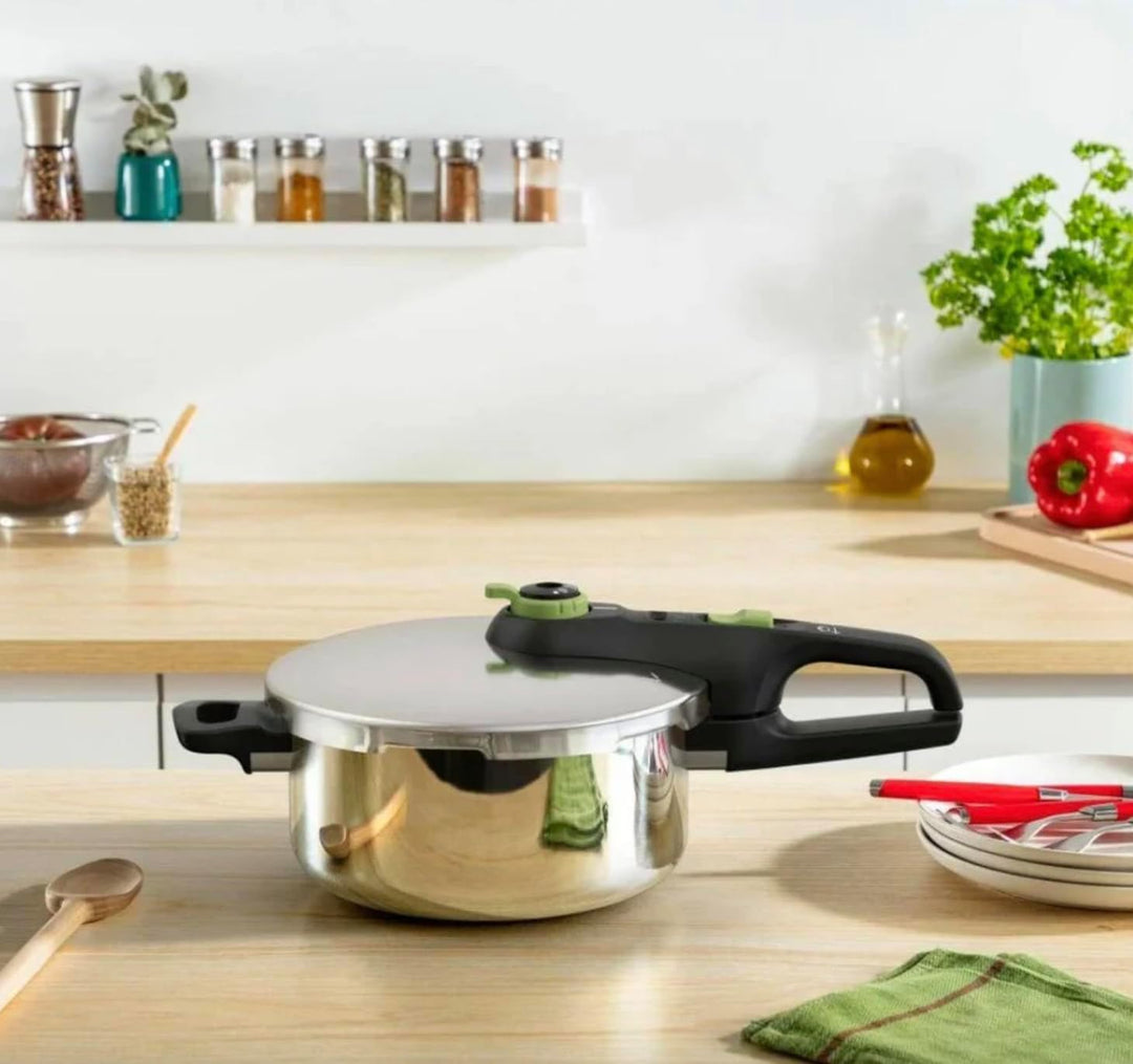 Tefal P2580400 Secure Trendy Schnellkochtopf 4 L | 2-Stufen-Garregler: Intensivstufe 117°C, Schonstu