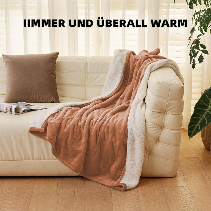 JET'S HOME Heizdecke 130x180cm - Wärmedecke Heizdecke mit Abschaltautomatik Einstellbarer Timer 10 S