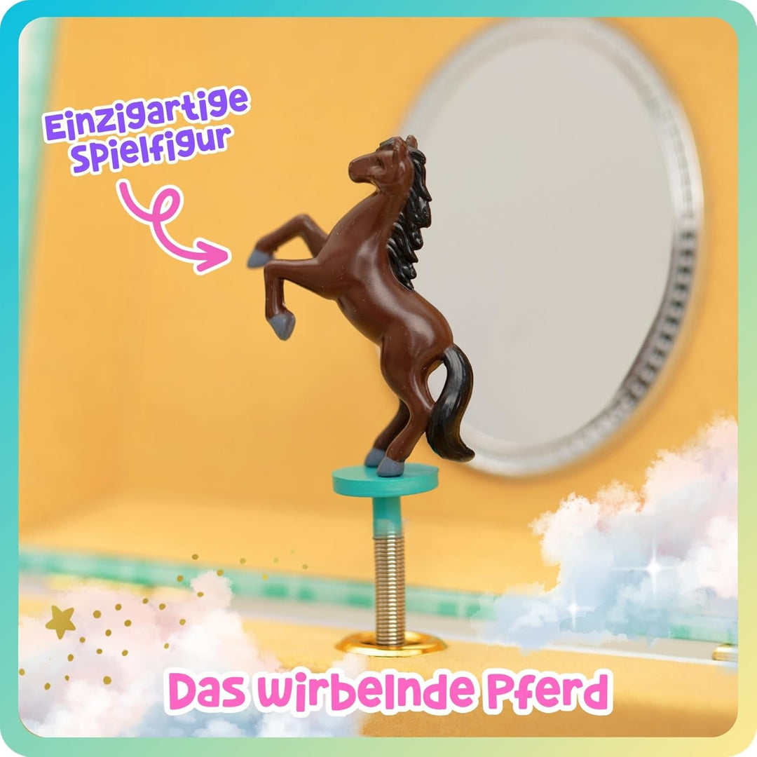 Giggle & Honey Musik Schmuckschatulle - Pferdspielzeug für Mädchen 4-6 Jahre, Geschenke Pferd und Ki