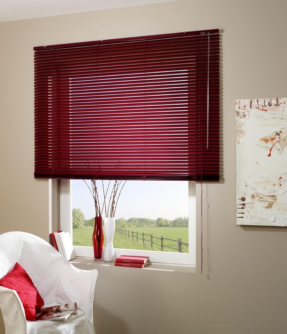 Alu Jalousie weinrot Bordeaux - Breite 40 bis 220 cm - Höhe 170/240 cm - Tür Fenster Rollo Jalousett