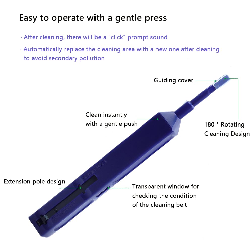 2 Stück Glasfaser-Reinigungsstifte, 1,25 mm Glasfaser-Reinigungswerkzeug für LC/MU, mit mehr als 800