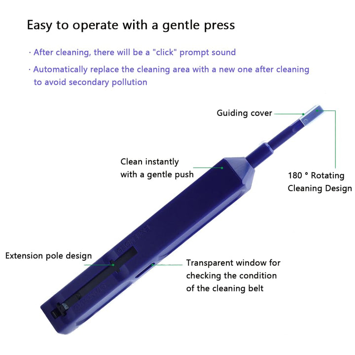 2 Stück Glasfaser-Reinigungsstifte, 1,25 mm Glasfaser-Reinigungswerkzeug für LC/MU, mit mehr als 800