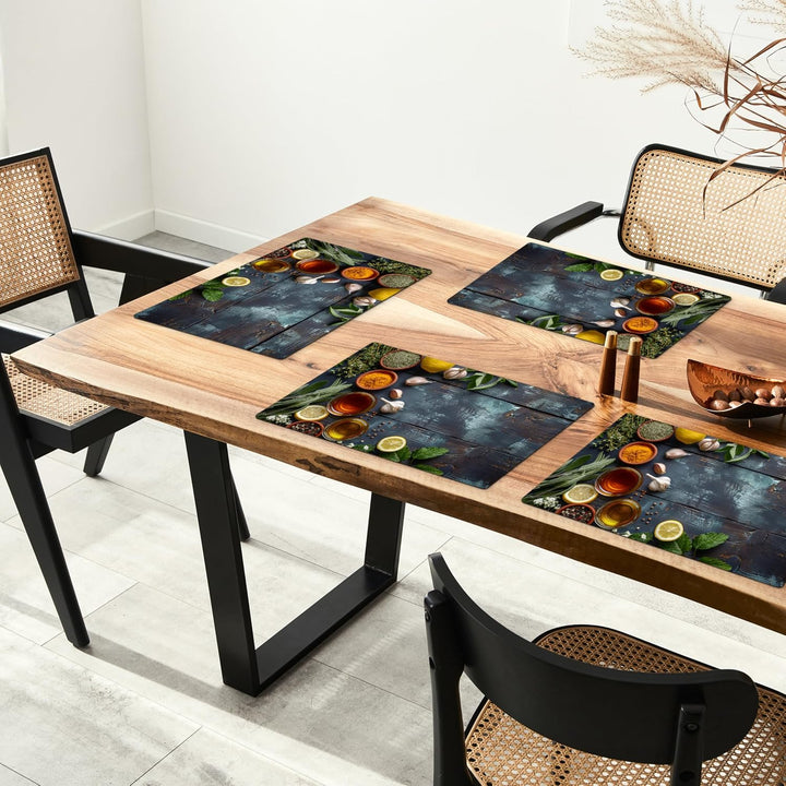 KitchenYeah© Platzsets Abwaschbar 6-Teilig 45x30 cm Tischsets Platzdeckchen rutschfeste Platzset Unt