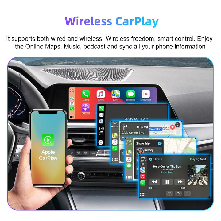 EZoneTronics Wireless CarPlay & Android Auto Retrofit Kit Decoder Box für BMW mit EVO MGU ID5 ID6 ID