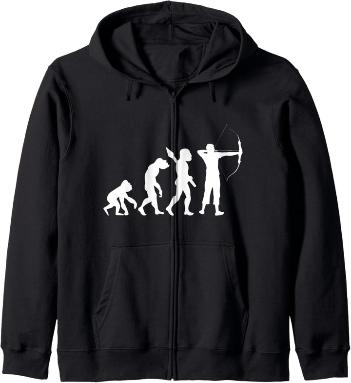 Bogenschiessen Bogenschütze Pfeil Bogen Evolution Lustig Fun Kapuzenjacke