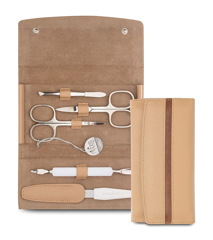 nippes Solingen Premium Line Maniküre Set GAP, 5-teilig, Edelstahl rost- und nickelfrei, Rindleder-E