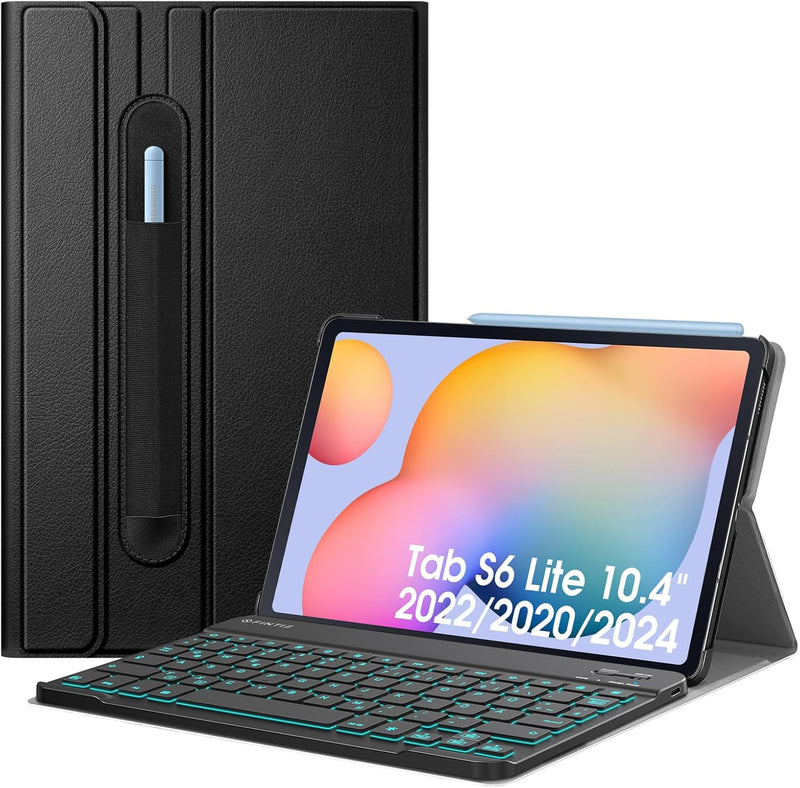 Fintie Beleuchtete Tastatur Hülle für Samsung Galaxy Tab S6 Lite 10,4 Zoll 2022/2020 SM-P610/P613/P6