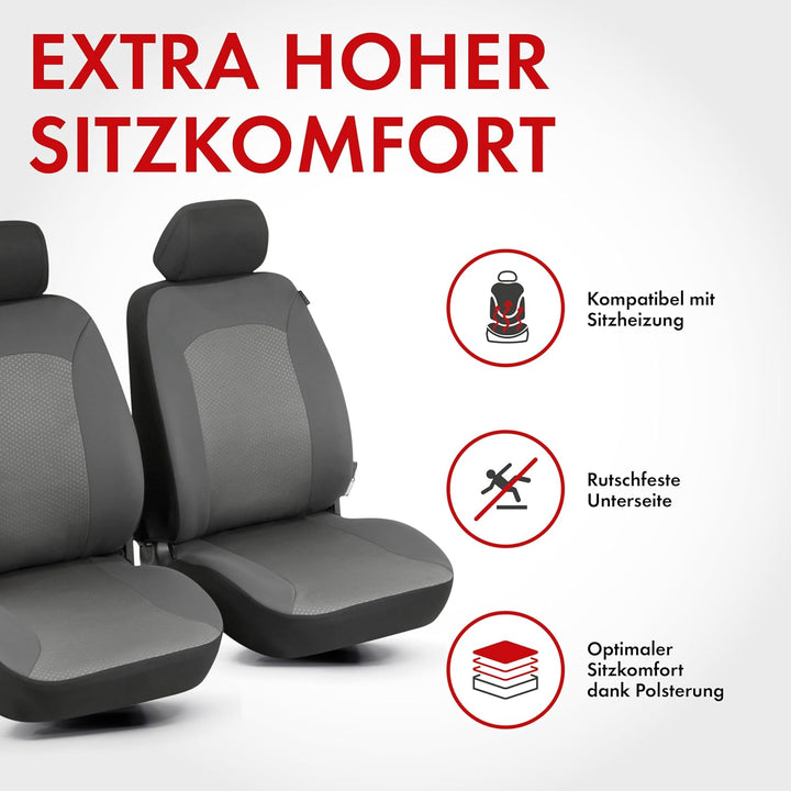 Walser Auto-Sitzbezug Manhay mit Reissverschluss, 2 Vordersitzbezüge, Zipp-IT Schonbezüge-Auto, Univ