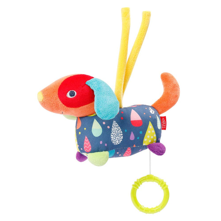 Fehn 055016 Mini-Spieluhr Hund COLOR Friends – Kuscheltier & Einschlafhilfe: Die schöne Melodie „Bru