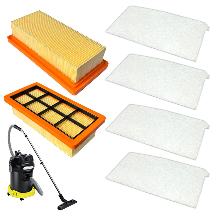 2 Pack KFI7420 Flachfaltenfilter & 4 Pack KFI 7520 Luftfilter Kompatibel mit Kärcher 1.629-731.0 AD4