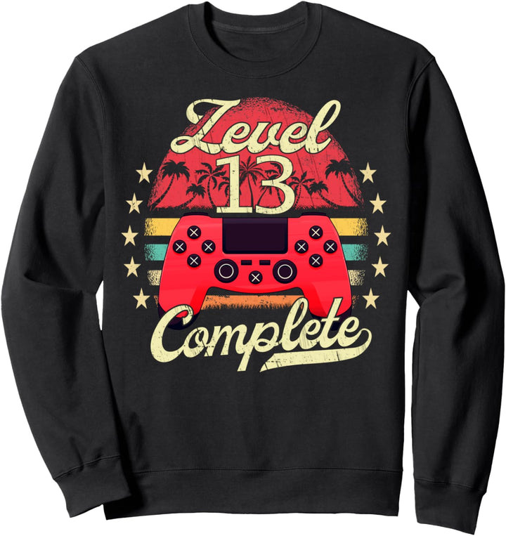 Level 13 Complete Männer Gamer 13 Jahre Junge 13 Geburtstag Sweatshirt