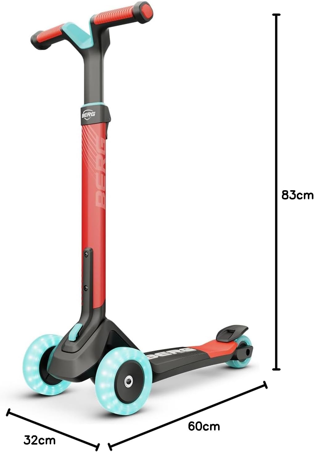 Kinderroller BERG Nexo, Kinderscooter ab 2 Jahre, Dreiradscooter, Höhenverstellbar, Faltbar Lenker,
