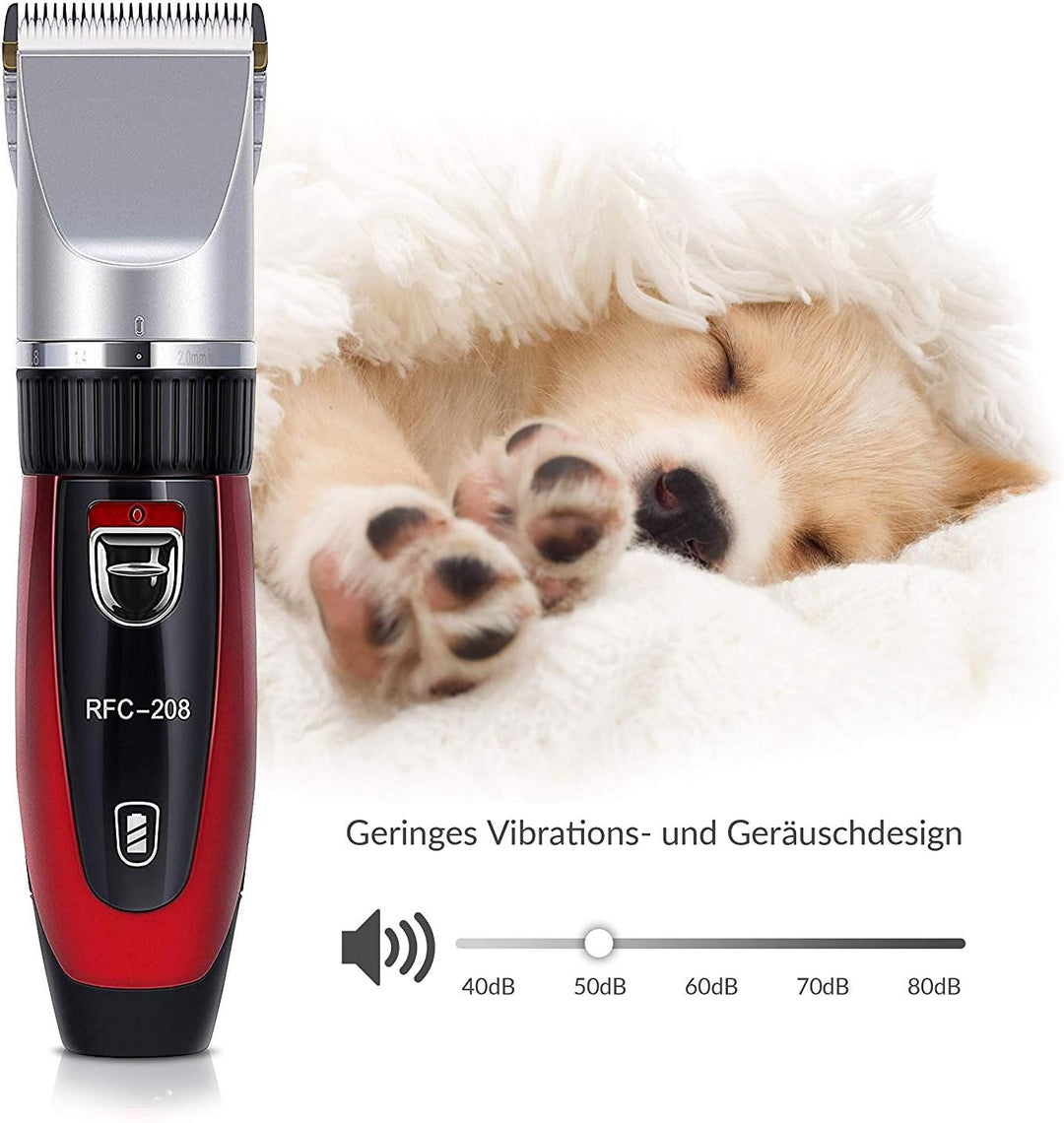 Ceramics RFC-208 Haustier Grooming Kit Leiser und Geräuscharmer Tierhaarschneider mit Turbo-Sense-Te