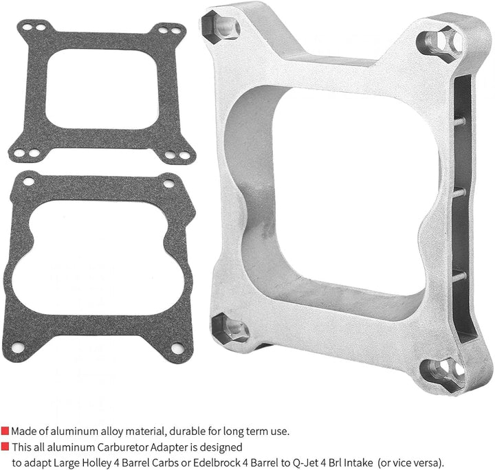 Vergaseradapter, alle Aluminiumlegierungsmaterial 3/4" Open Carb 4bbl 1/2" Dicker Quadrajet Manifold