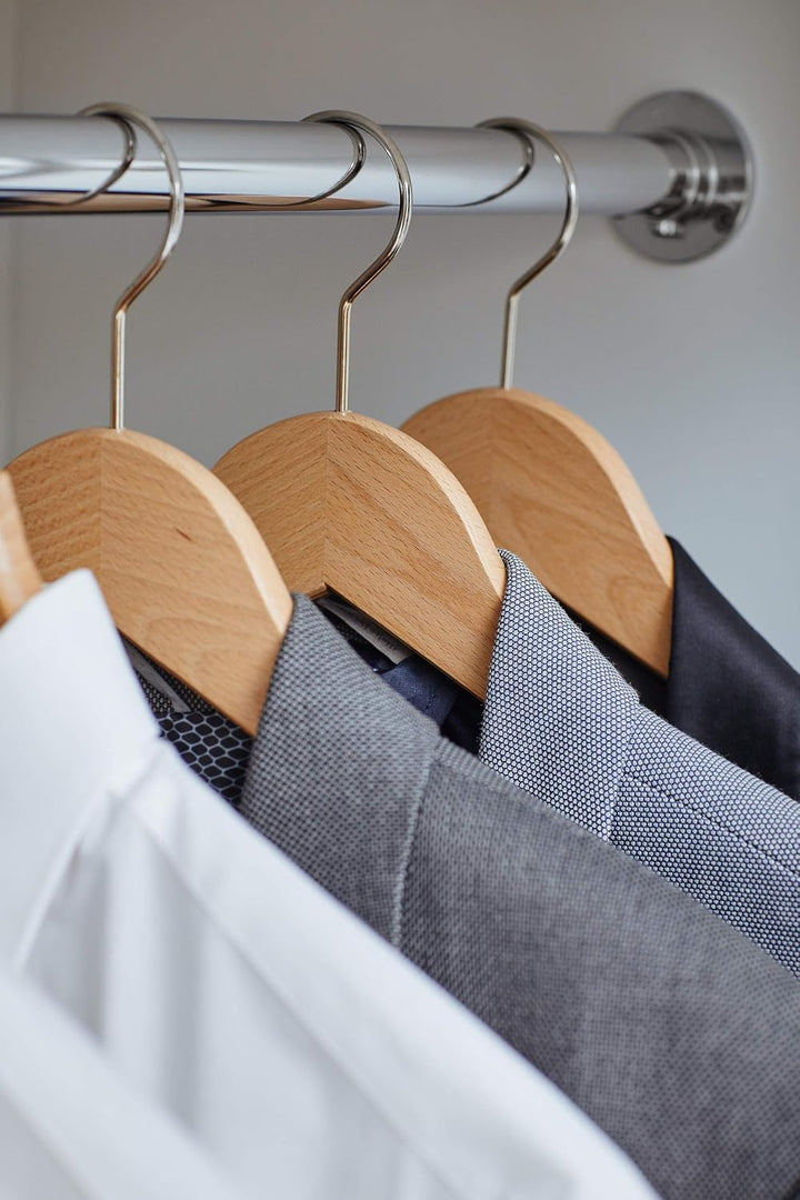 MAWA 10 Stück Anzugbügel Business RFS mit Steg, Hemden, Blusen, Jacketts, Umweltfreundlich, FSC® Zer