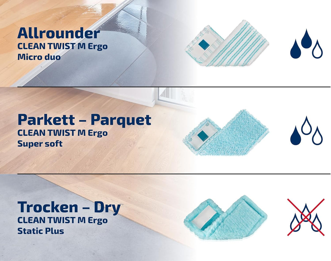 Leifheit Original Wischbezug CLEAN TWIST M Ergo/Power Clean super soft, Bodenwischer Ersatzbezug mit