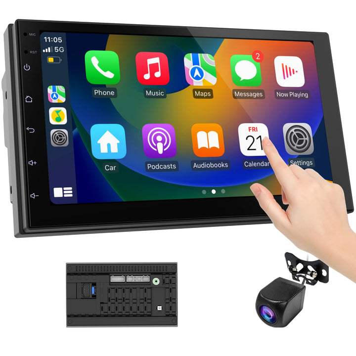 7 Zoll 2 Din Radio Android mit Wireless CarPlay & Wireless Android Auto,Auto Radio Touch Display mit
