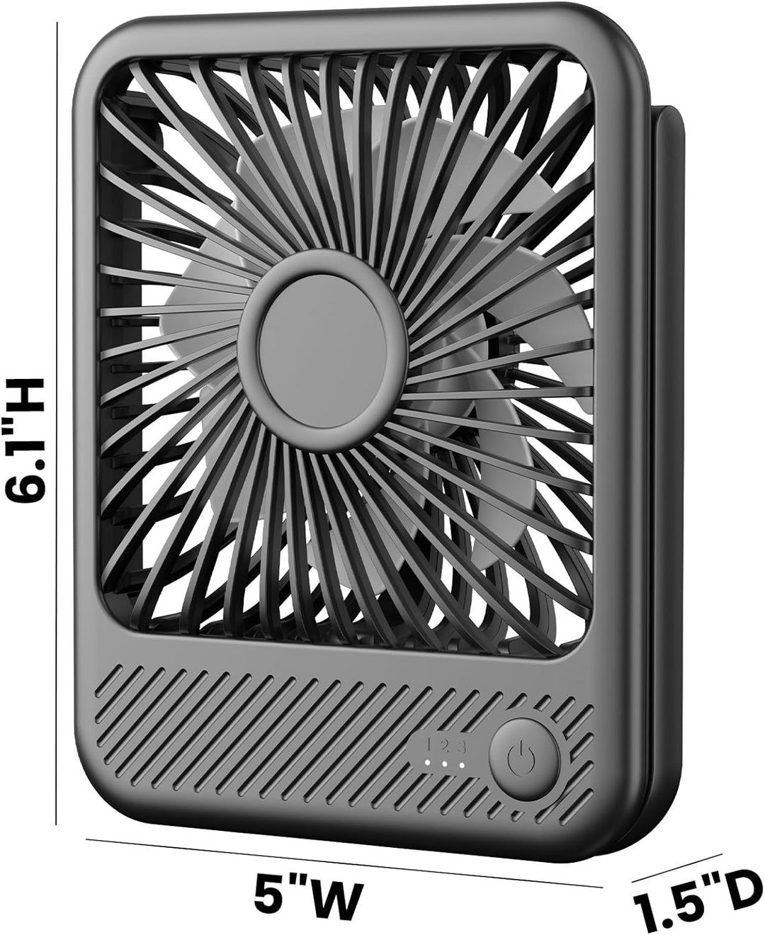 Koonie USB Tischventilator, Mini Tischventilator, 3 Geschwindigkeiten & 180°Einstellbar, Ruhig-35dB,