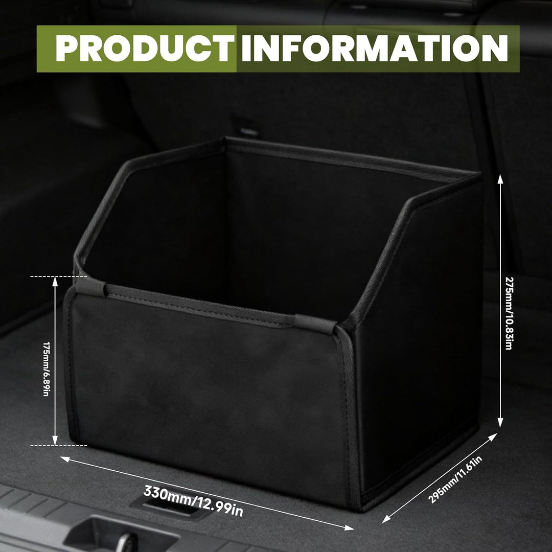 FAELNK Auto Kofferraum Organizer Kleine Kofferraumtasche Kofferraum Box Faltbare Leder Aufbewahrungs
