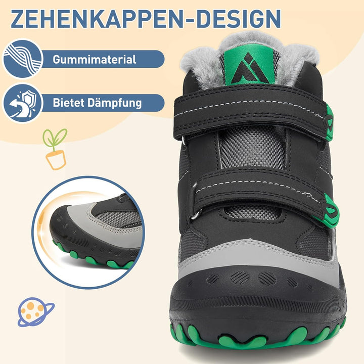 Mishansha Kinder Winterschuhe Mädchen Winterstiefel Warm Schneestiefel Gefüttert Boots Wasserdicht 2