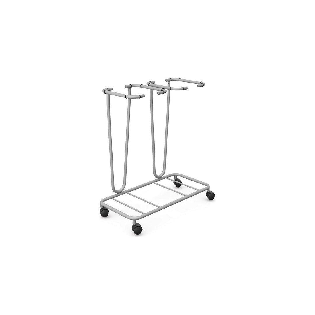 kaiserkraft | Müllsackständer ohne Deckel | für Volumen 2 x 70 l | Fahrgestell | Stahlrohr pulverbes