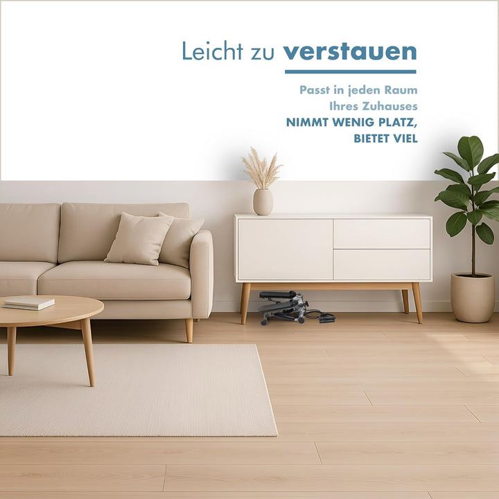 PORTENTUM Mini Stepper für Zuhause mit Widerstandsbändern und LCD-Display 5 Funktionen — Stairmaster