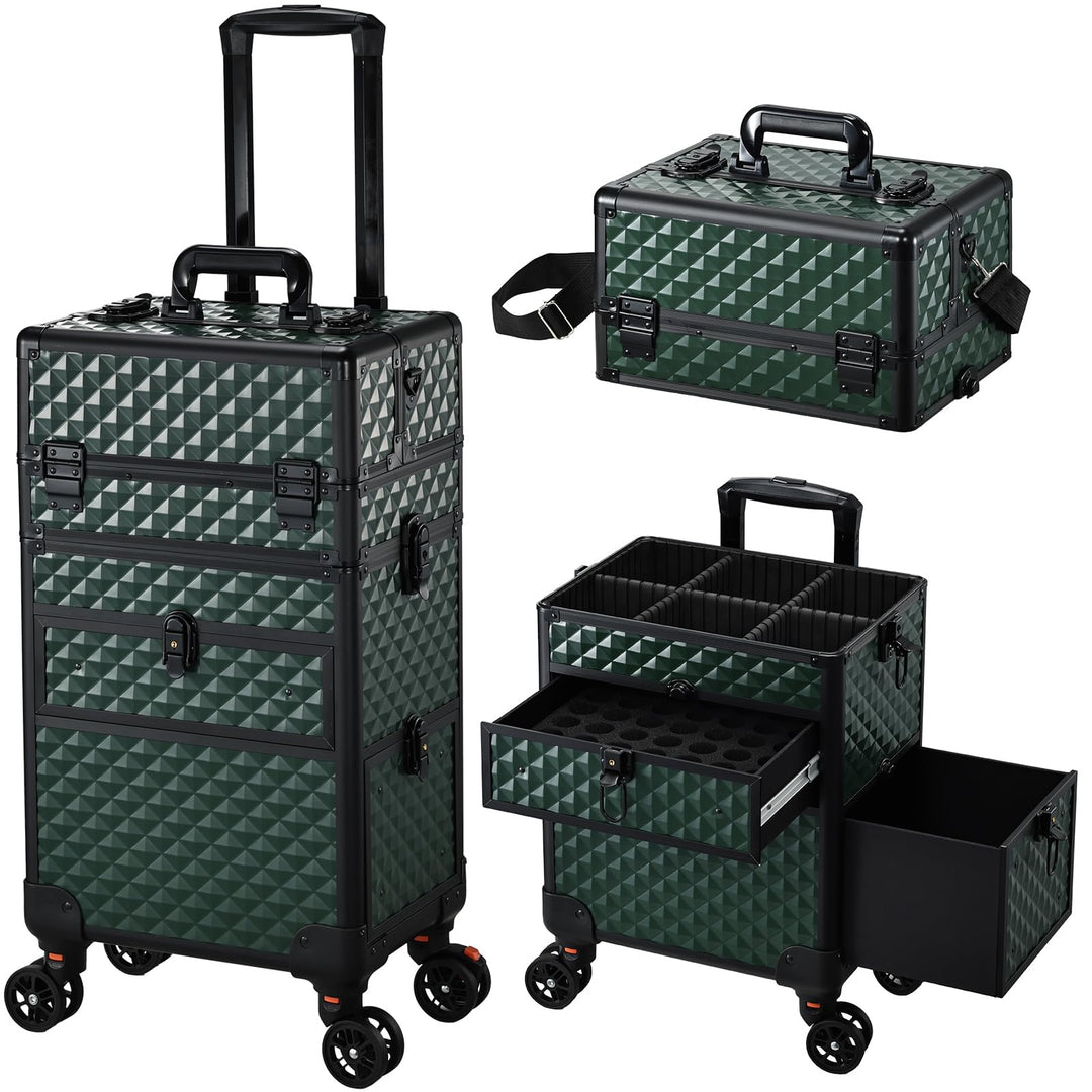 Kosmetik Trolley mit Schubladen Professioneller Kosmetikkoffer Nagelkoffer Make up Koffer Schminkkof