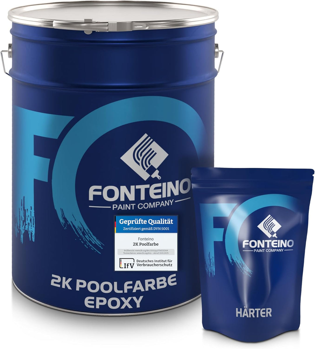 Fonteino 2K Schwimmbadfarbe Poolfarbe Betonbecken Schwimmbeckenfarbe Beige - 2,5Kg 2.5 kg (1er Pack)