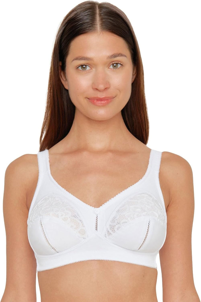 Susa Damen Entlastungs Topsy Plus Bügelloser BH 90D Weiss (Weiss 003), 90D Weiss (Weiss 003)