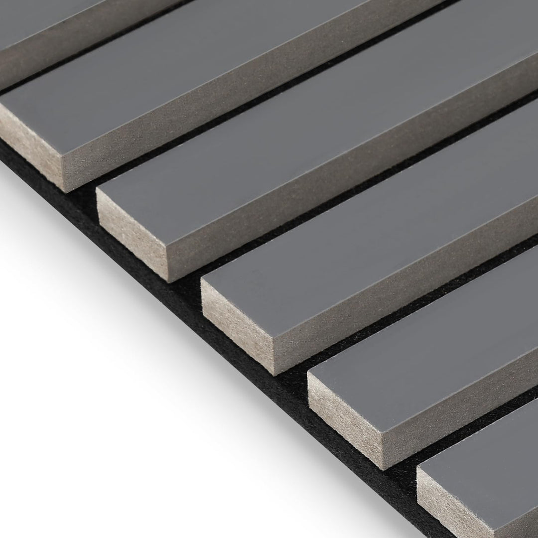 Akustikpaneele Holz 2,88㎡ - 4er Set 120x60cm Wandverkleidung 3D Lamellenwand Grau, Holz Wandpaneele
