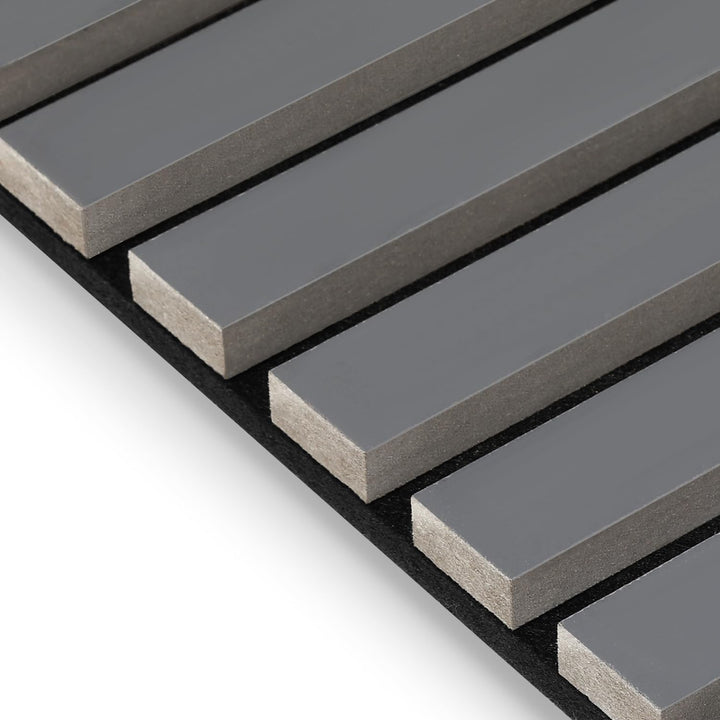 Akustikpaneele Holz 2,88㎡ - 4er Set 120x60cm Wandverkleidung 3D Lamellenwand Grau, Holz Wandpaneele