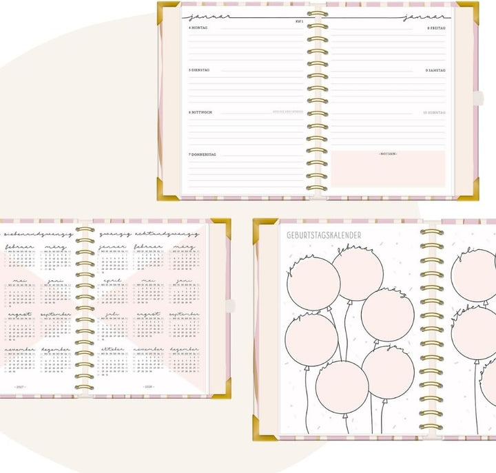 Terminplaner A5 Premium 2027 Bunt: Premium-Terminplaner, Bunt