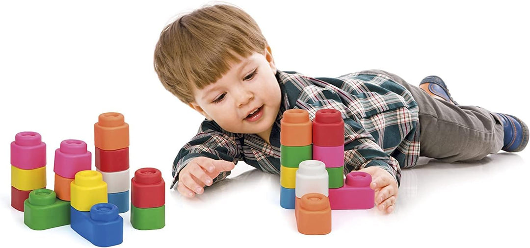 Clementoni Soft Clemmy Bausteine im Beutel (24 Stück) - Weiche Bausteine für Babys & Kleinkinder ab