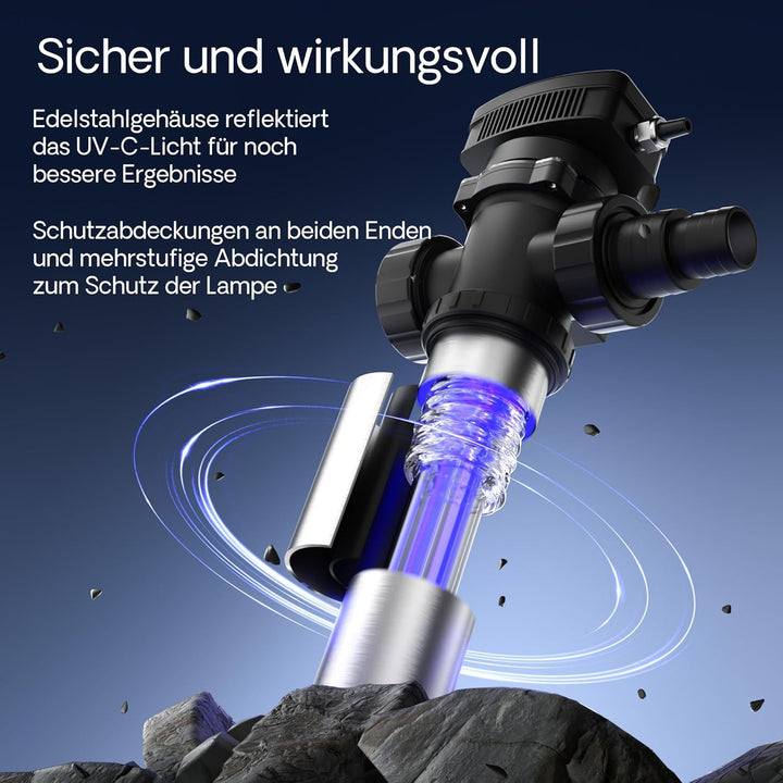 SunSun CUV-736 Edelstahl Teichklärer Wasserklärer Lichtfilter 36W