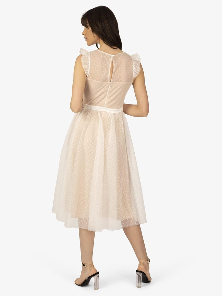 Damen Apart Cocktailkleid in Romantischem Look Special Occasion Dress M Weiss, M Weiss