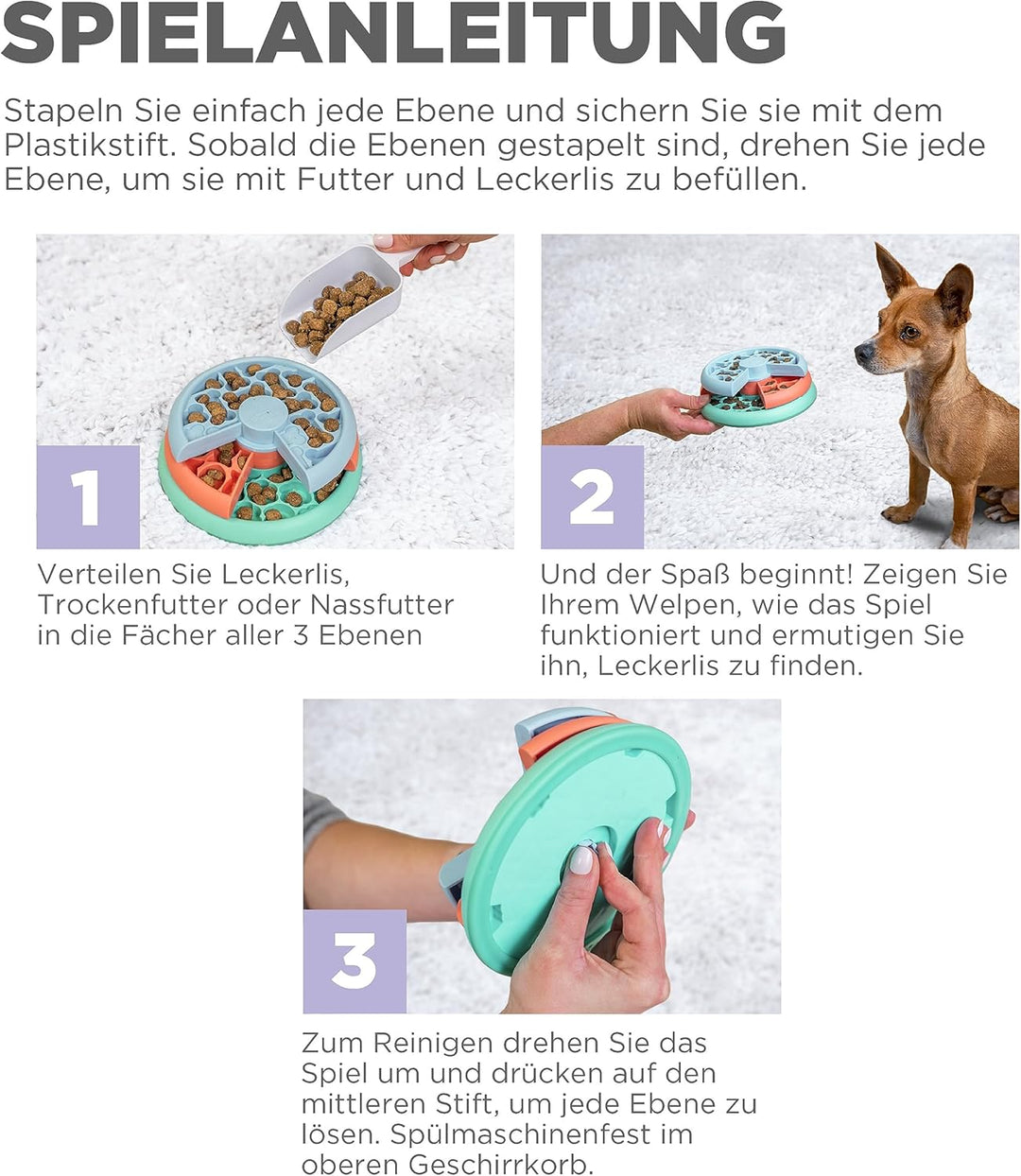 Outward Hound Nina Ottosson by Puppy Lickin' Layers Interaktives Hundepuzzle Langsamfresser für Welp