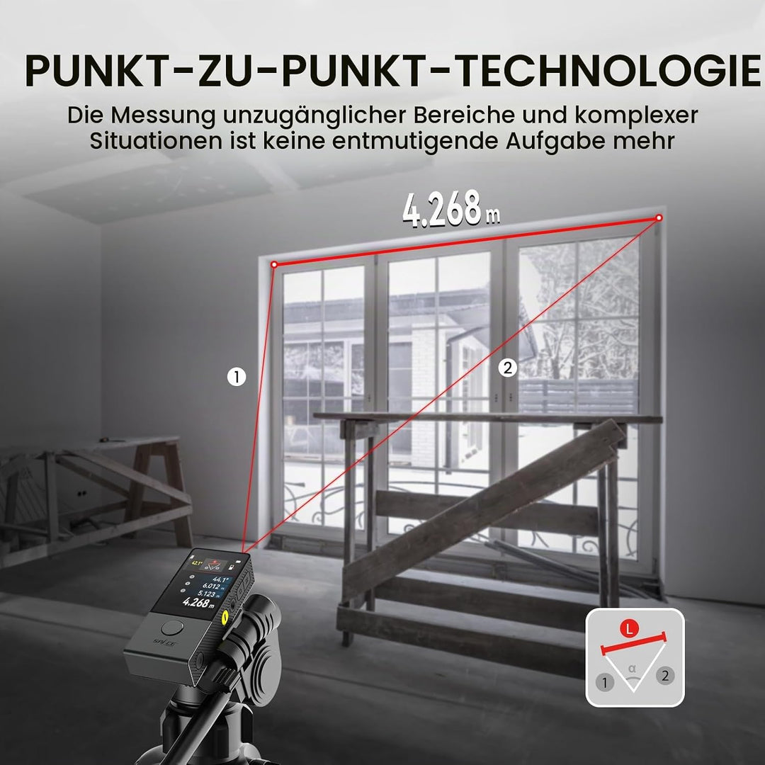MiLESEEY D9 Pro Laser-Entfernungsmesser mit visueller Ausrichtungsanzeige, 100m professionelles Lase