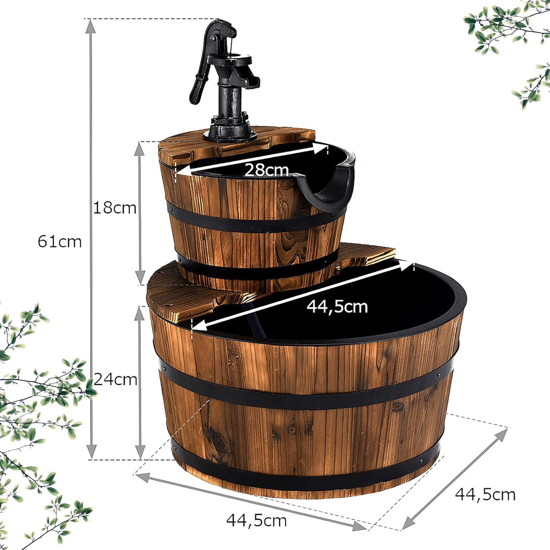 SOARS Gartenbrunnen 2-stufig, Springbrunnen mit Wasserpumpe & einstellbarem Wasserdurchfluss, Wasser