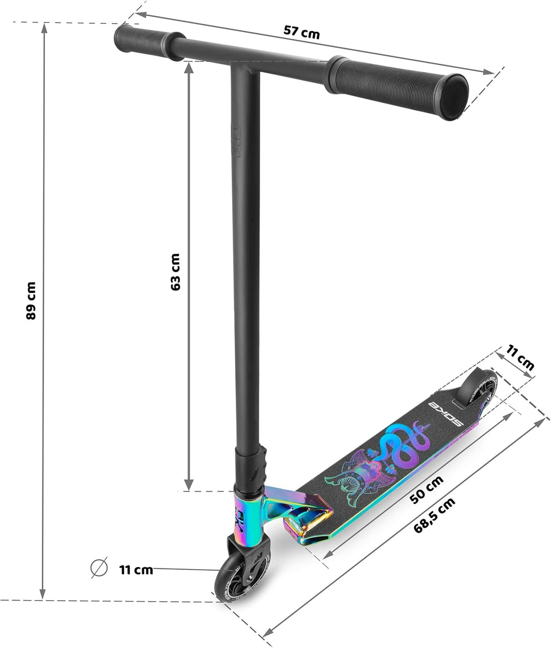 Stunt Scooter SOKE XTR Street Kickscooter mit ABEC 9 Kugellager Tretroller Roller Erwachsene und Kin