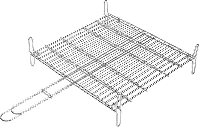 Sauvic 02685 - Doppelter Grillrost aus 18/8 Edelstahl, 40 x 45 cm, 45x77x15.5 cm