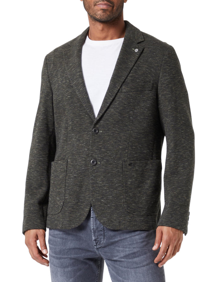 camel active Herren Casual Sakko aus einem Baumwolljersey 27 Dunkelgrün, 27 Dunkelgrün
