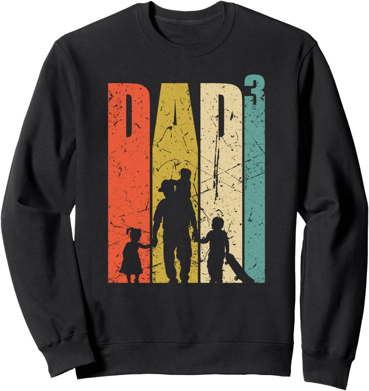 Dad hoch 3 Vater dreifacher Papa Skater Geschenk Geburtstag Sweatshirt