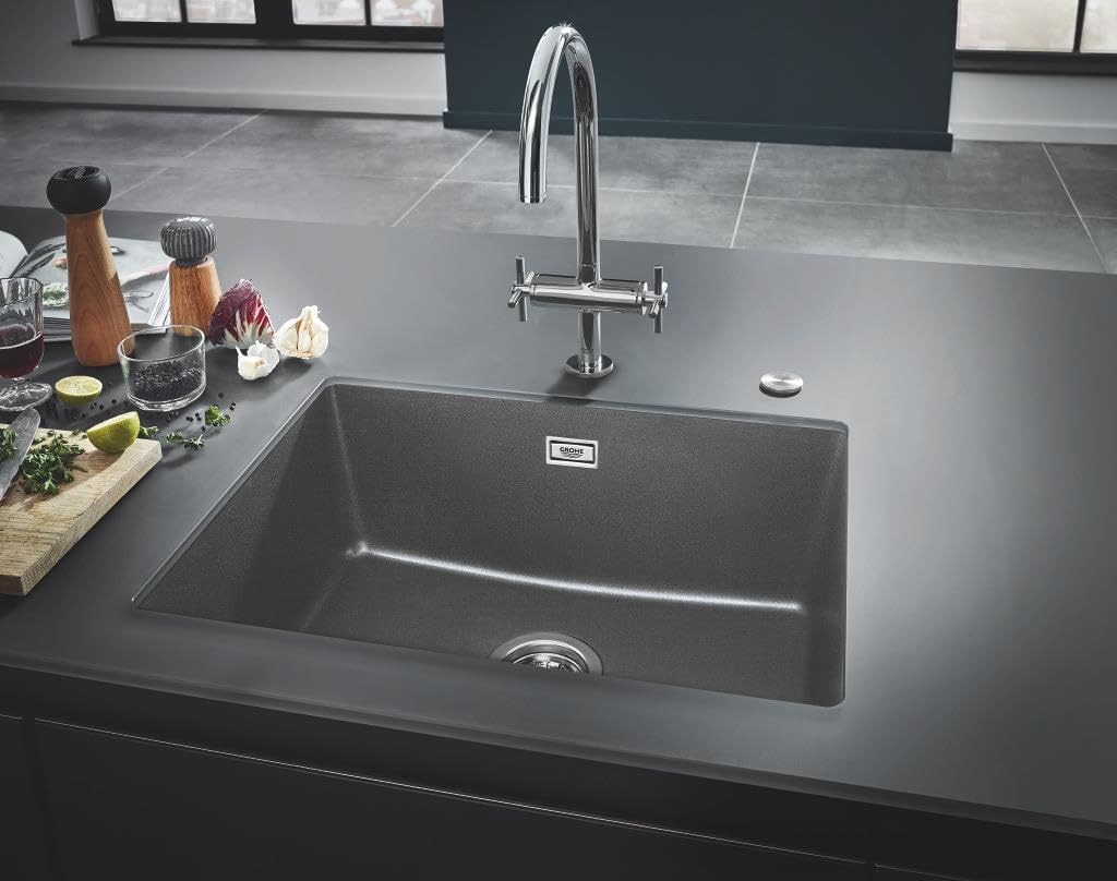 Grohe K700 Unterbau Kompositspüle granit grau 31655AT0 61 x 45.7 cm Granit Grau 61 x 45.7 cm K700 -