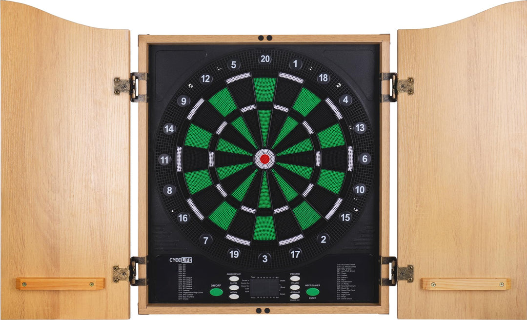 CyeeLife Electronic Dartboard mit Soft Darts und Zusätzliches Zubehör,8 Players&34 Games&255 Variati