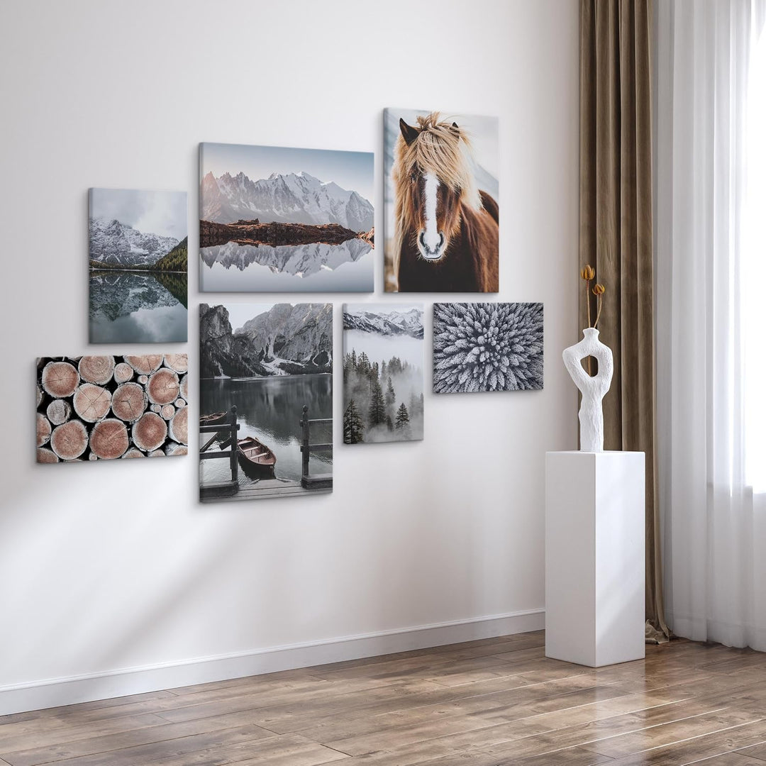 Muralo - Wandbilder Set - Leinwand Bilder Set Aufhängefertig - Bilder für Wohnzimmer Schlafzimmer -
