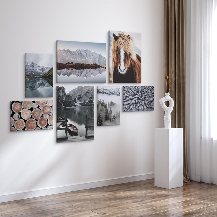 Muralo - Wandbilder Set - Leinwand Bilder Set Aufhängefertig - Bilder für Wohnzimmer Schlafzimmer -