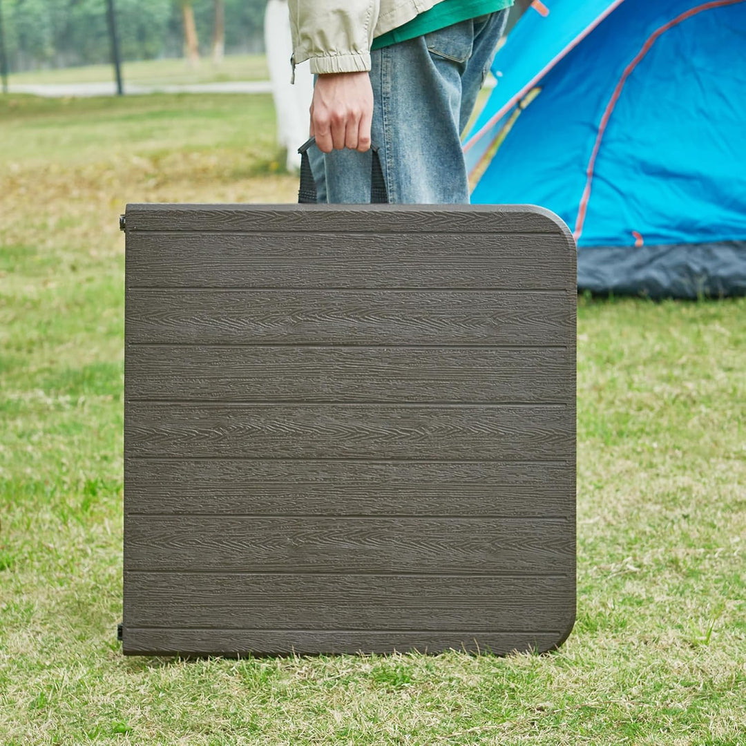 [en.casa] Höhenverstellbarer Klapptisch Adelfia Gartentisch klappbarer Outdoor-Tisch Falttisch aus K