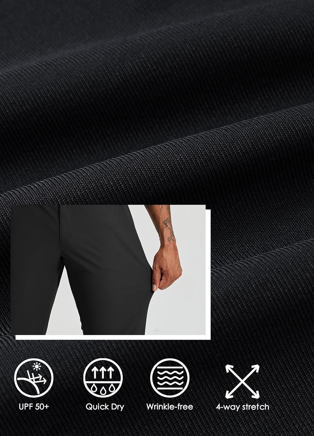 WILLIT Herren Golfhosen Stretch Kleid Hosen Slim Fit Schnelltrockner Casual Arbeitshose Stretchhose